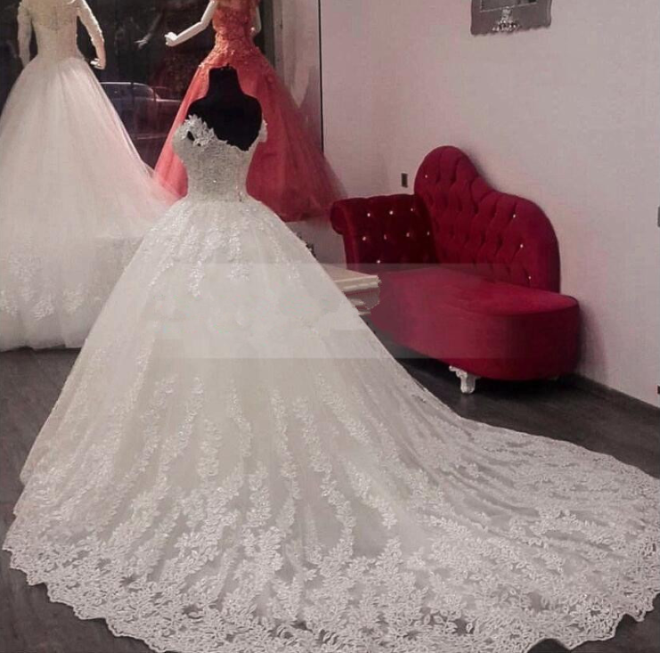 Off The Shoulder Wedding Dresses for Bride Ball Gown Lace A Line Bridal Gown